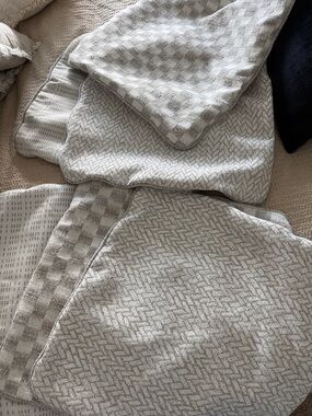6ct Neutral Beige Textured Home Throw Pillow Covers